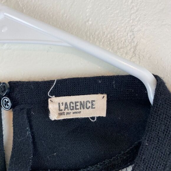 L'Agence Sleeveless Sweater Dress Black Dress Sz 3 Wool Cashmere Mesh Witchygoth - Picture 6 of 15